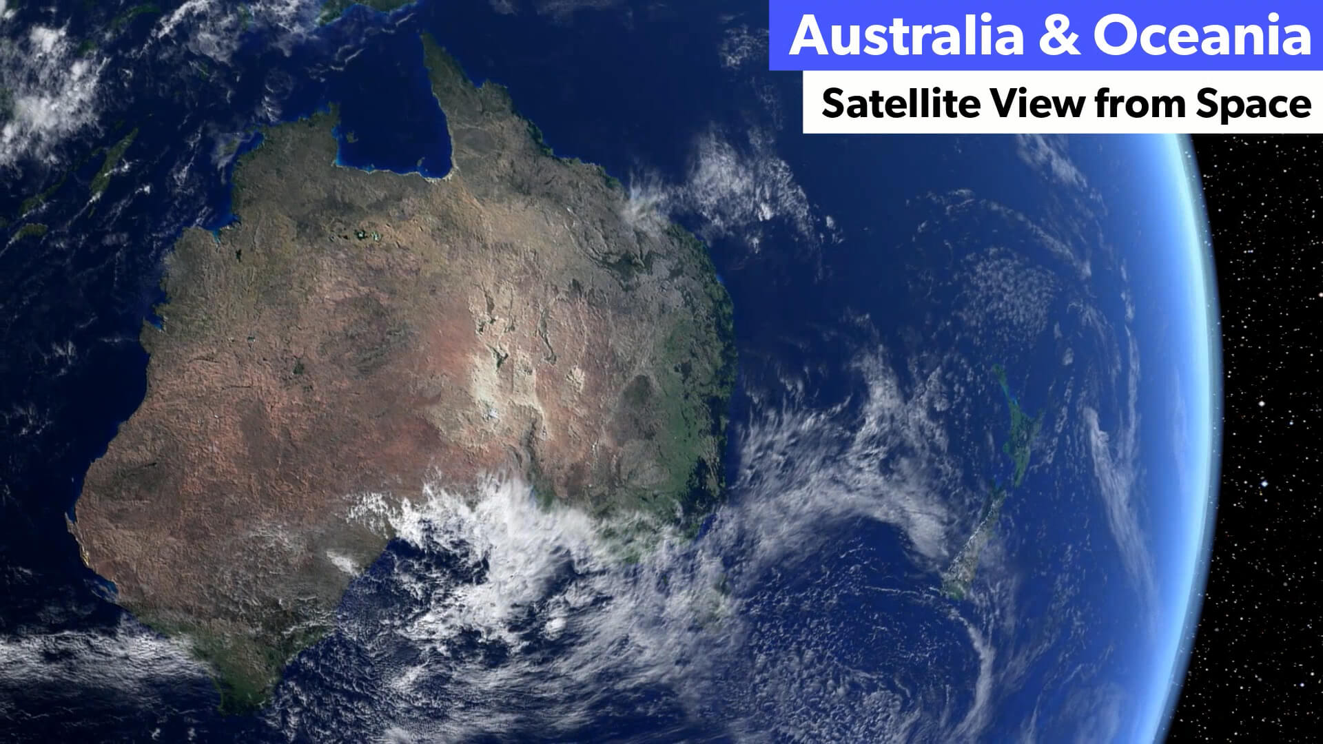 Australia and Oceania Satellite View from Space